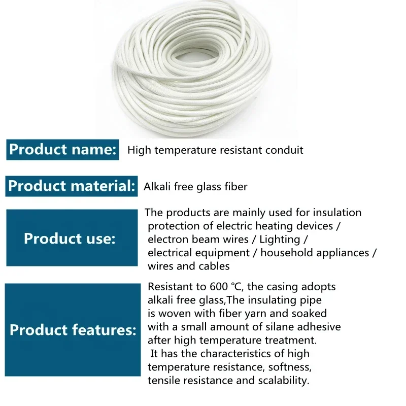 Fiberglass Tube For Insulation Protection Of Devices Electron Beam Wires Lighting Electrical Equipment Appliances Cable Sleeve