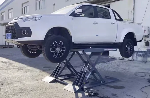 تخصيص 1.2 م/1.4 م/1.6 م رفع سيارة مقصية هيدروليكية متنقلة مع اسطوانة مزدوجة مع شهادة CE #4