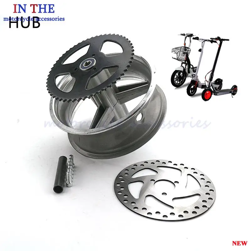 90/65-6.5 front or 110/50-6.5 rear Aluminum Wheel hub Sprocket Brake disc Axle bearing fits 49cc Mini Dirt Bike e Scooter Moto