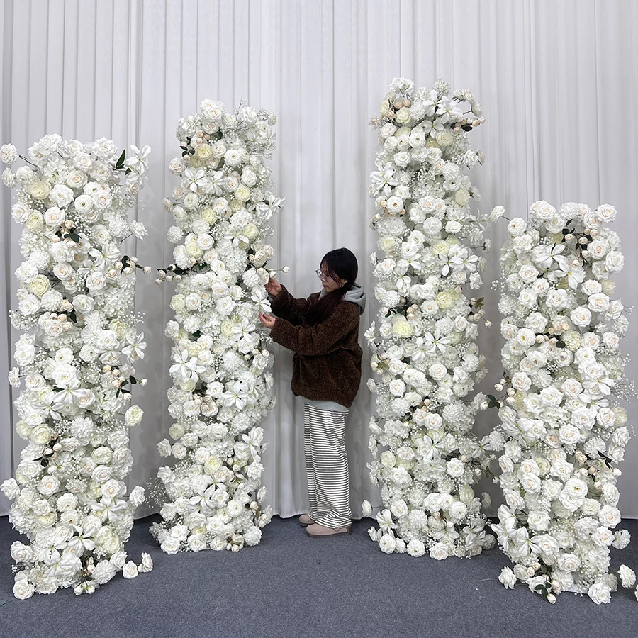 Giant White Handcrafted Artificial Flowers for Wedding Decoration Luxurious Wedding Banquet Decor Props