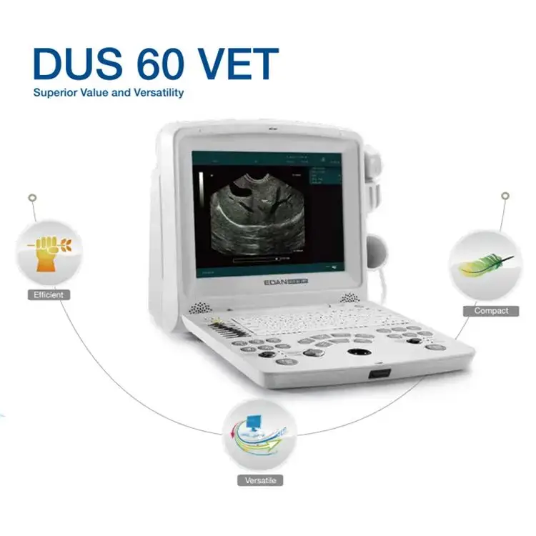 Edan DUS 60 VET Veterinary Digital Portable Black and White Vet Ultrasound Machine