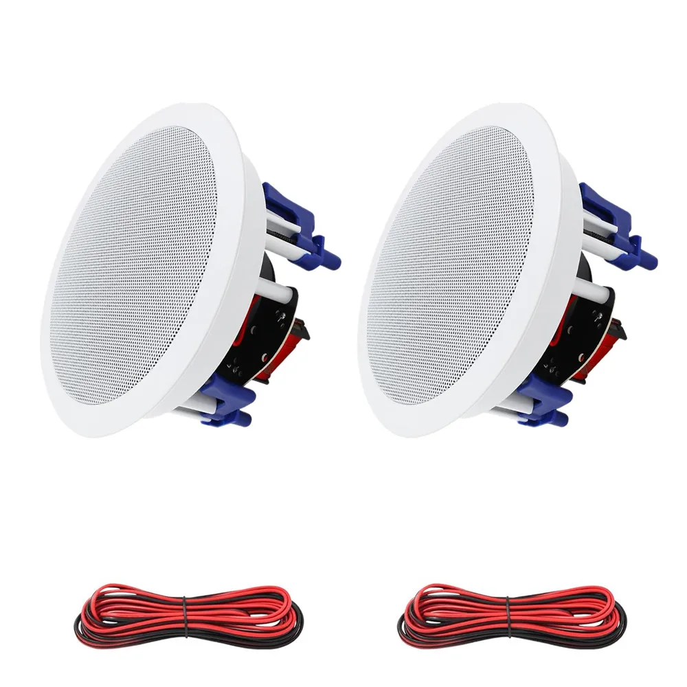 Herdio 5.25'' 300 Watts Ceiling Speakers Passive Wired Premium Spring Loaded In Wall Speaker For Home Theater Living Room Office