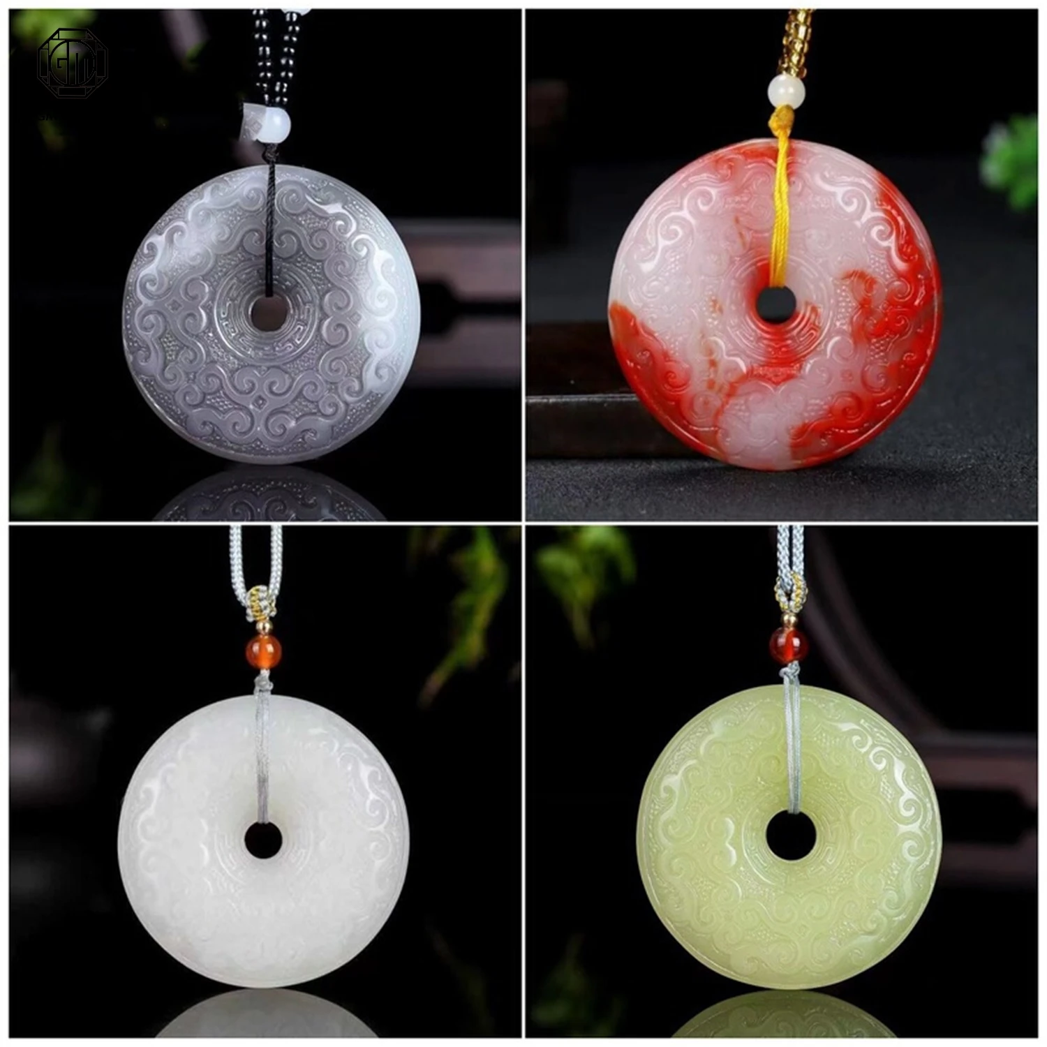 Chicken Blood Jade Rainbow Jade Auspicious Cloud Peace Buckle Pendant Outer Mongolia Hetian Jade Pendant Live Stream Wholesale