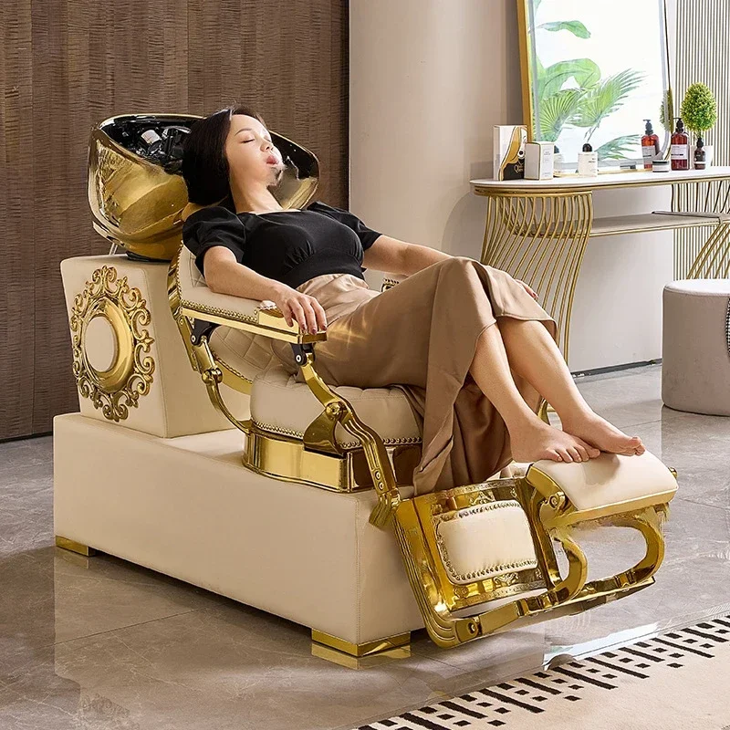 Luxury Professional Shampoo Chair Barber Shop Recliner Hair Wash Salon Chairs Ergonomic Design Behandelstoel Salon Furniture