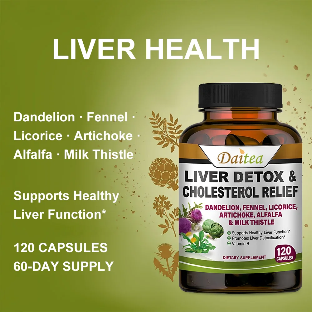 Milk Thistle Extract Capsule with Dandelion for Antioxidant Detox & Cleanse Liver Health Function Support Herbal Supplement