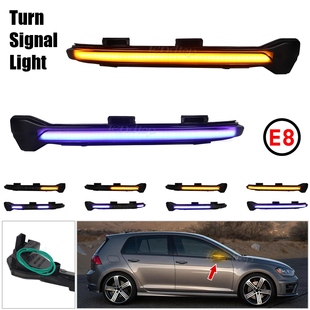 LED Dynamic Turn Signal Light Side Mirror Blinker Flashing Light For VW  Golf 7 Jetta MK7 VII MK7 Golf 7.5 GTI R Touran
