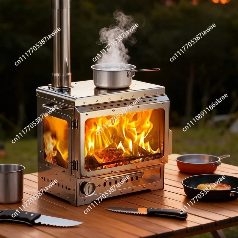 Stainless steel smokeless fireplace Multifunctional tent Wood stove Outdoor camping Wood stove Heating stove
