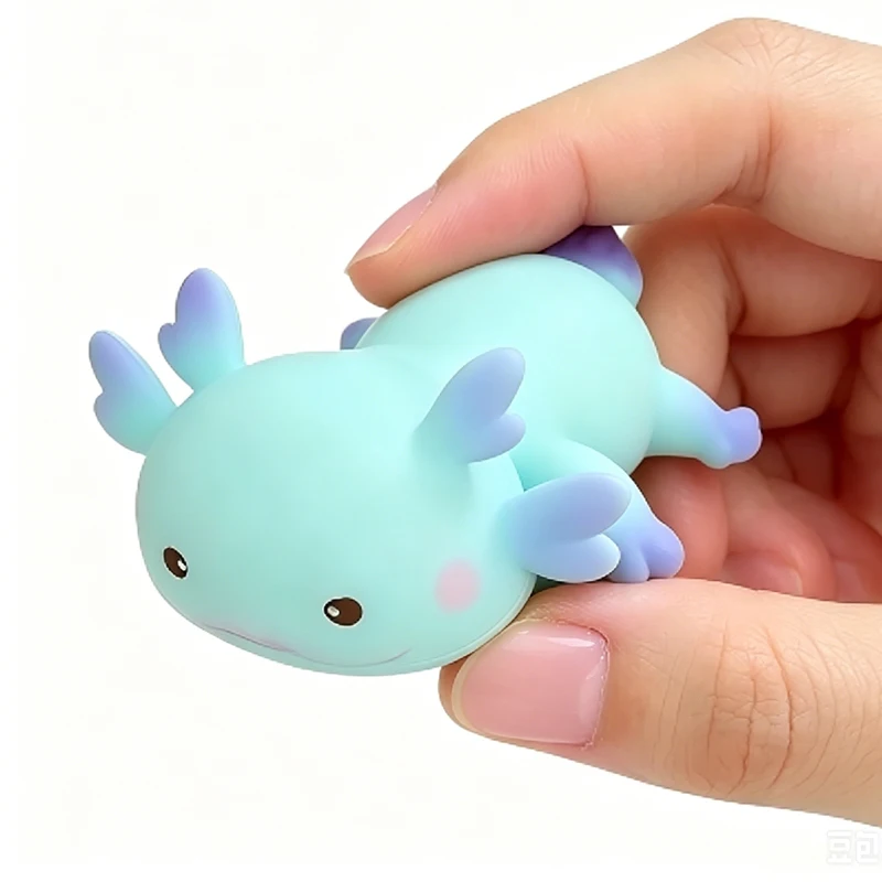 1/4pcs Axolotl Squeeze Ball Cute Fish Relax Cartoon Antistress Squishy Stress Relief Slow Rising For Adult Stretch Toys