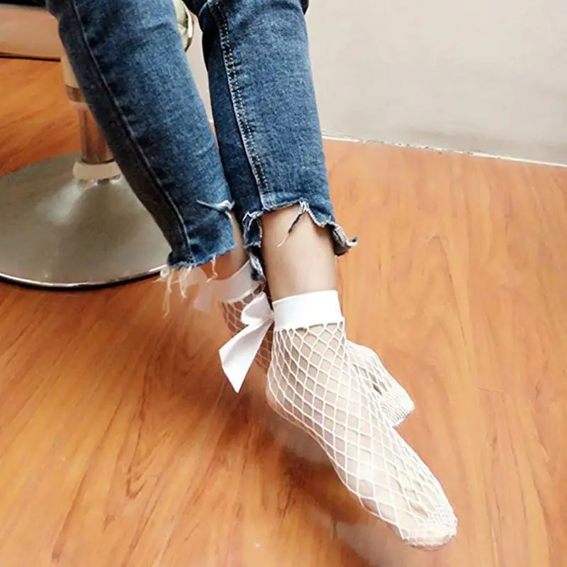 Fishnet Socken Sommer Mesh Baby Mädchen Socken Net Girl Kurze Sneaker Socken Sexy Schwarz Weiß Net Plaid für den täglichen