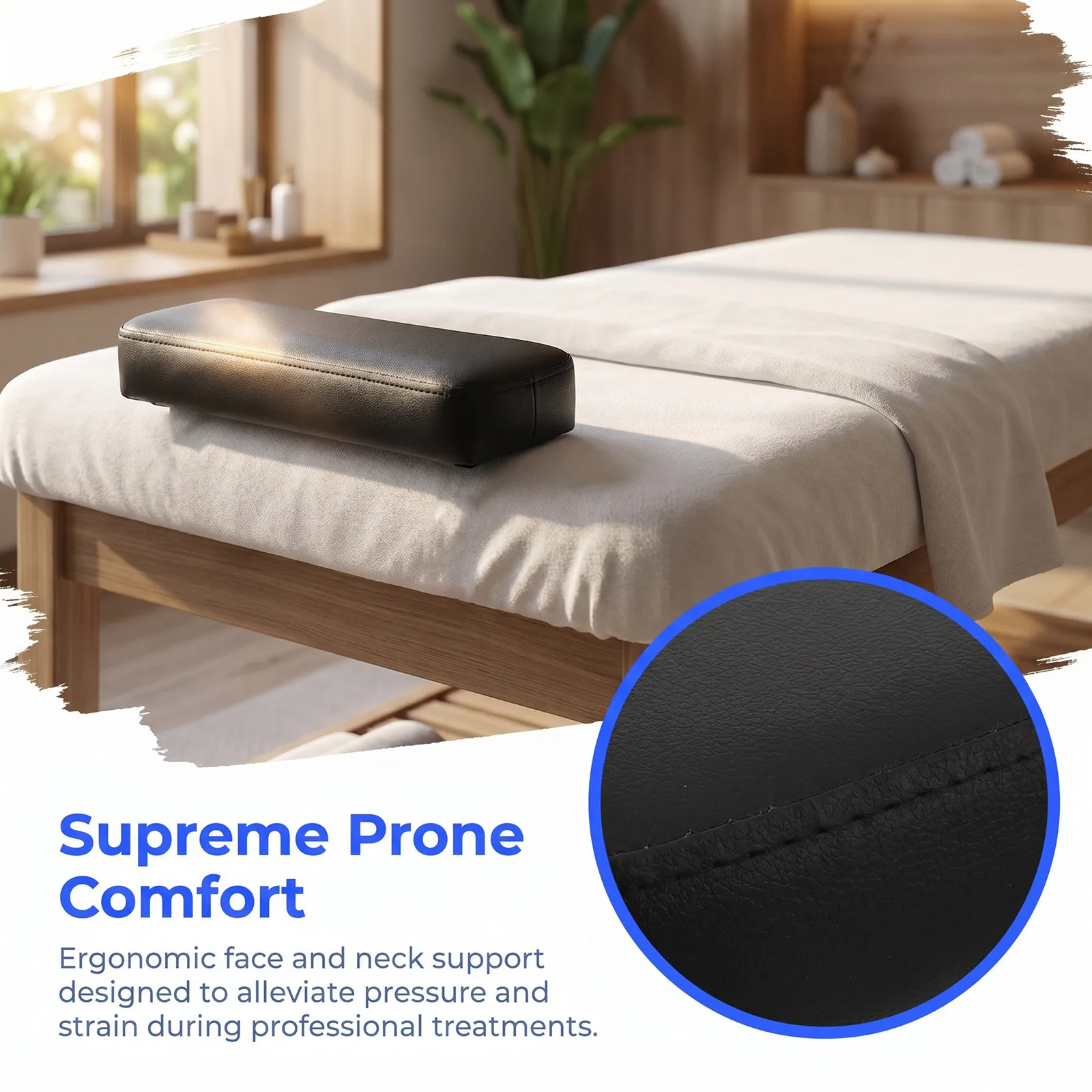 2Pcs Ergonomic Arm Support Pillow Massage Table Cushioned Armrest Beauty Sponge Black Removable Cover Spa Table