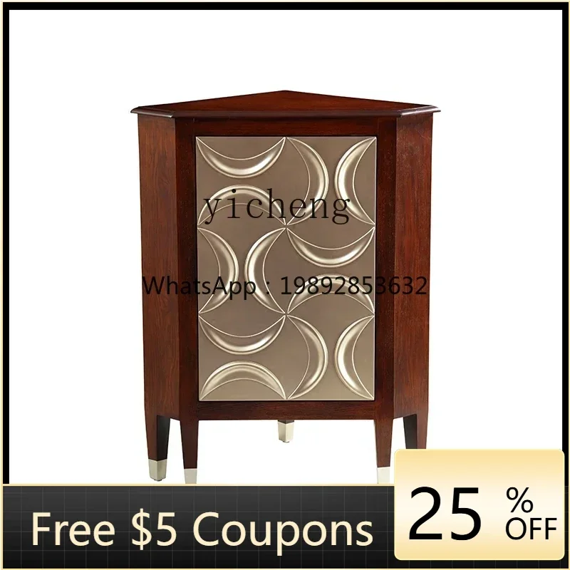 

1 corner cabinet three-dimensional engraved triangular cabinet corner bedroom locker side cabinet