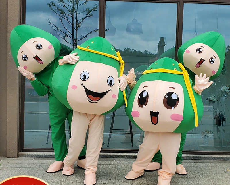 

Zongzi Cartoon Mascot Puppet Costume Online Celebrity Zongzi Flyers Cute Costume Performance Clothes