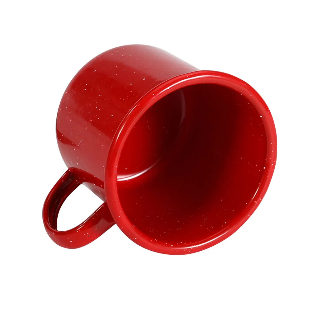 

Vintage Enamel Mug Curled Edge Starlight Pattern Coffee Tea Cup Solid Color Drinkware Gift For Home Office Kitchen Bar Use Red