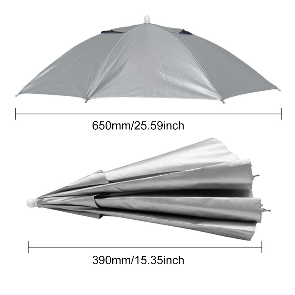 Portable Rain Umbrella Hat Women Men Foldable Outdoor Fishing Sunshade Waterproof Camping Headwear Beach Head Hats Fishing Cap