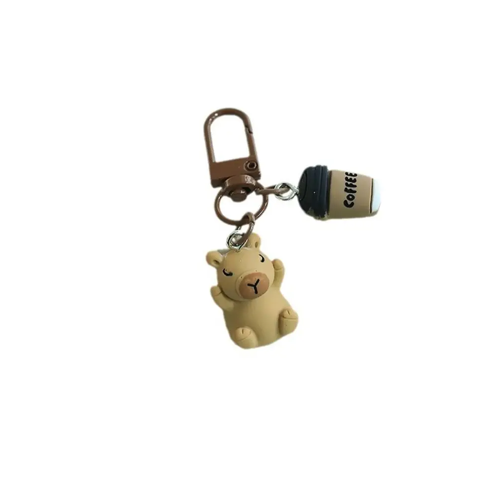 جديد الكرتون كابيبارا المفاتيح لطيف الهدايا الراتنج مفتاح سلسلة Kawaii شنقا الديكور سيارة حلقة رئيسية #4