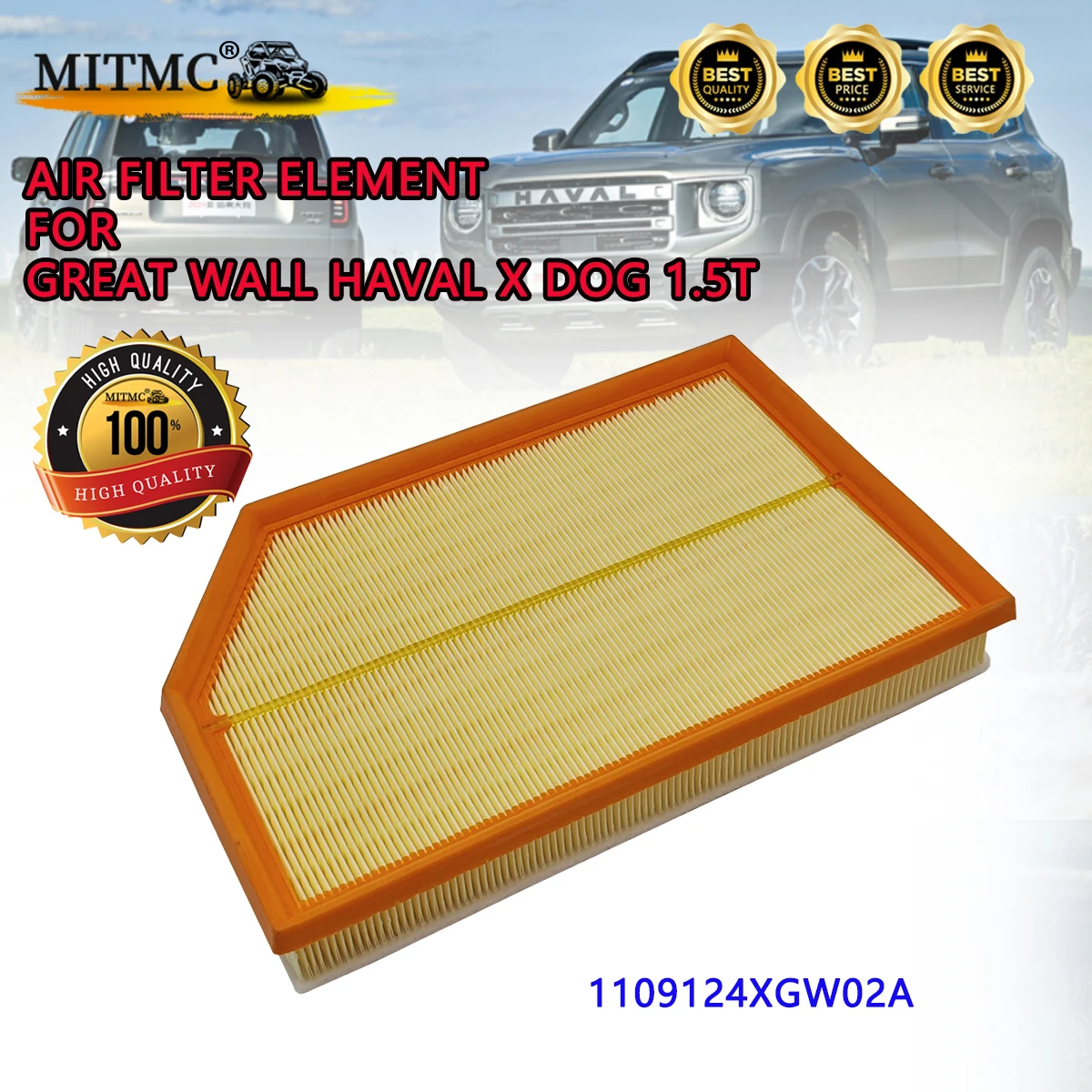 

Air Filter Element For Great Wall Haval X DOG 1.5T 1109124XGW02A