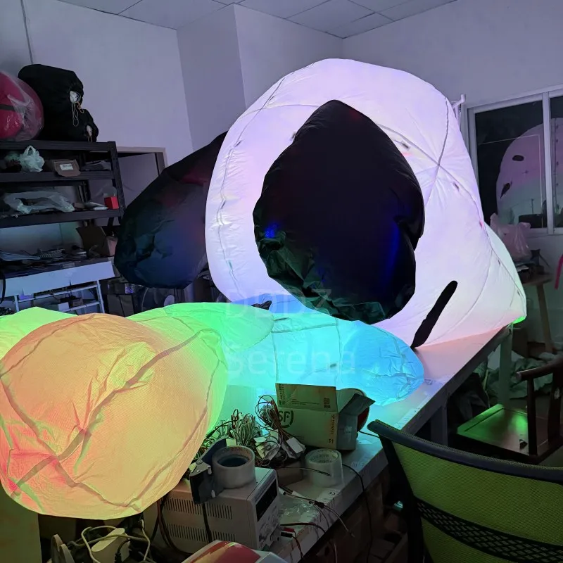 Colgante de lavandería de línea inflable suave para pipa de perro LED de 3,7 m para pipa de adulto volando por la noche en alto brillo con LED de esquina redonda