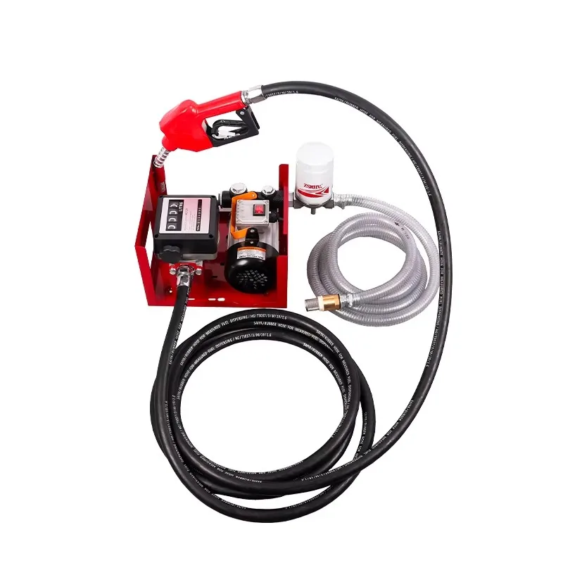 High Precision D & Gas Fuel Transfer Pump Assembly Convenient Car Refueling Kit With Mechanical Flowmeter Pump Set