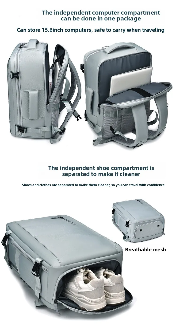 New Large-capacity Backpacks, Multi-layer Travel Backpacks, Business Computer Bags, and Casual School Bags for Boys and Girls