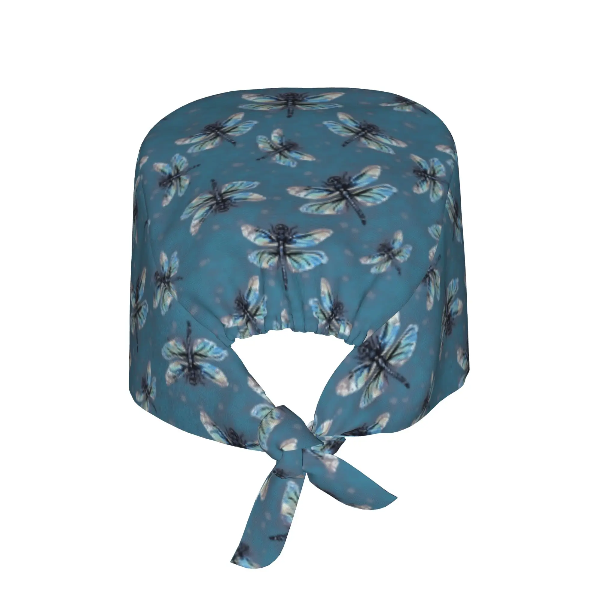 Dragonfly Dance Wedgewood Blue Scrubs Cap Surgical Hats Women Men  Operating Room Cap Operator Hats Lab Works Hat