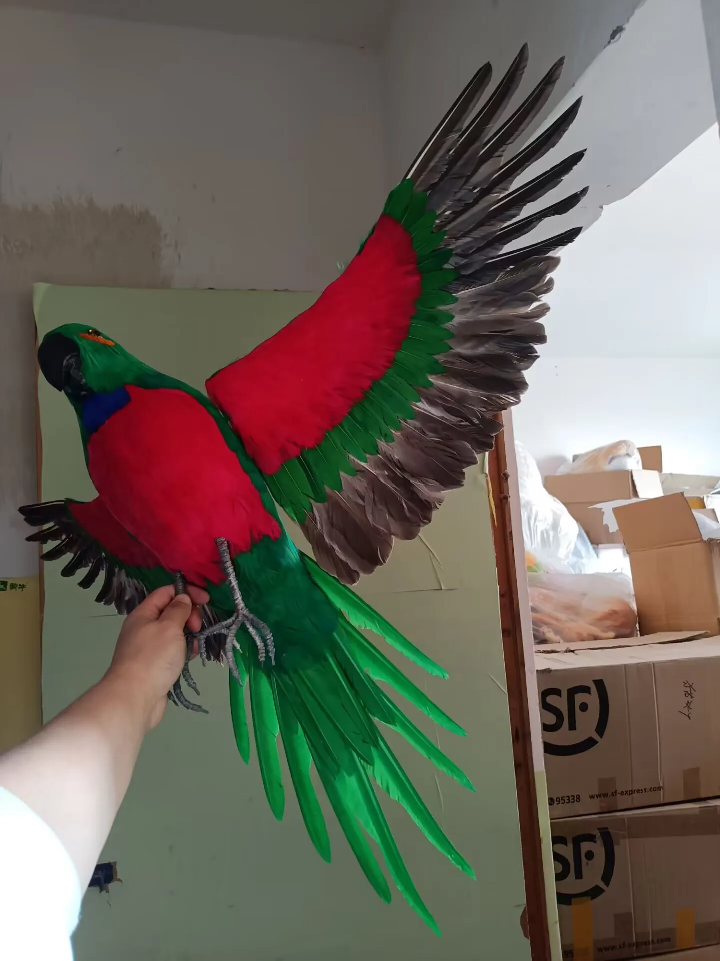 Colorful Spreading Wings Parrot Bird Foam & Feathers Large 60x100cm Handicraft for Cosplay Garden Decoration Gift
