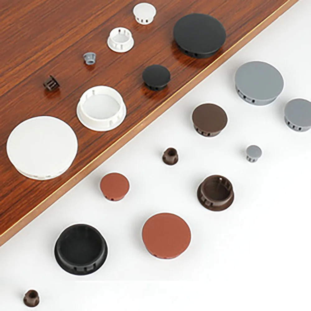 5-60mm Diameter Nylon Hole Plug round Snap-on Dust Caps Plugging in 5 Colors for Furniture Table Box Extra Hole Cover