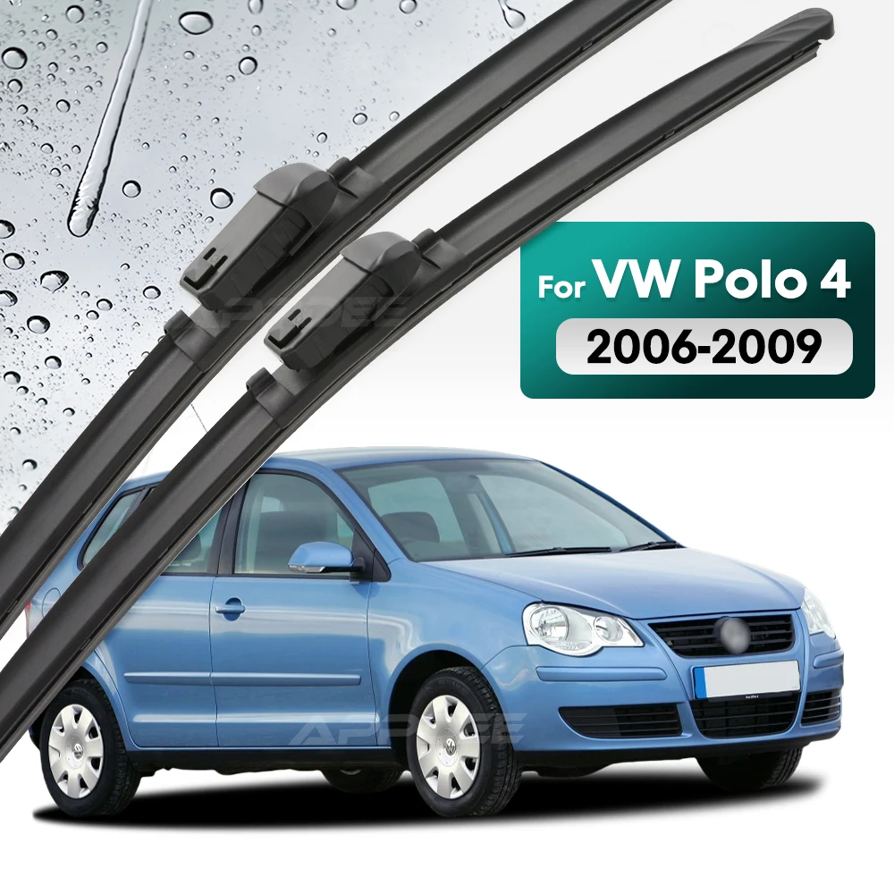 

Silicone & rubber Front Wiper Blades Set For VW Polo 4 9N3 2006 - 2009 Windshield Windscreen Window Brush 21''+19''