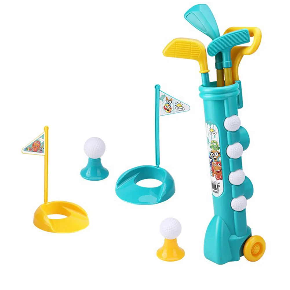 Game Outdoor Sports Golf Clubs Set Children Club Ball Green Hole Cup Group with Wheel Sports Fitness Toys Set