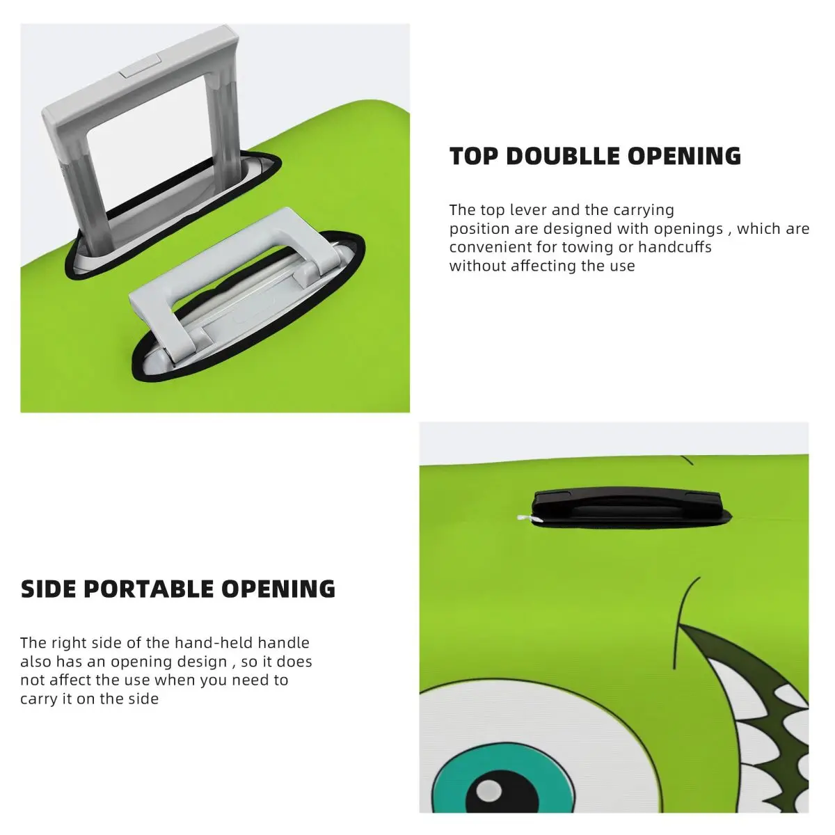 غطاء حقيبة Monsters University Inc James P. Sullivan، إكسسوارات الأمتعة الممتعة للعطلات، واقي رحلة الرحلات البحرية