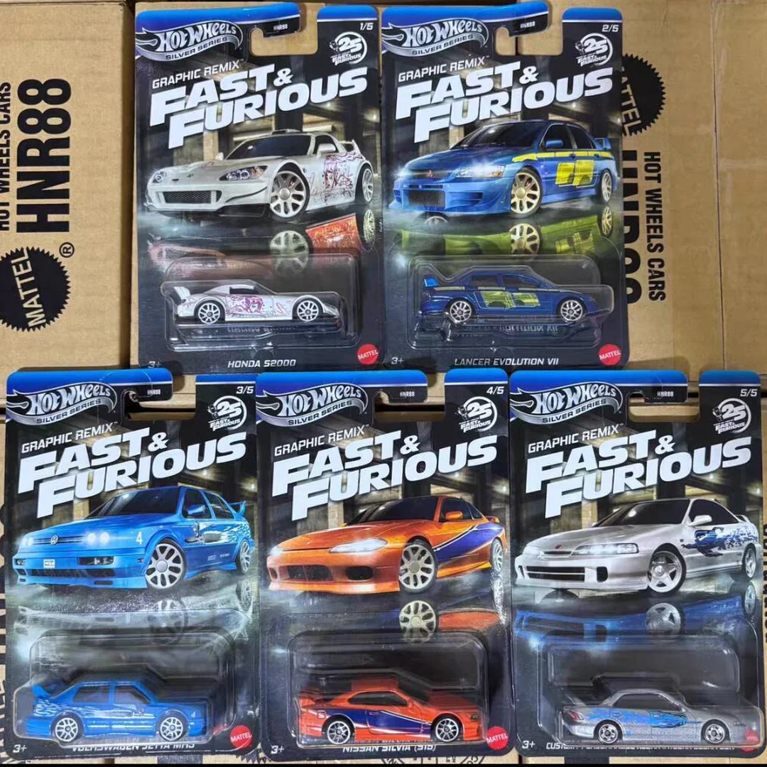 รถโมเดลฮอตวีลส์ ฟาสต์แอนด์ฟิวิส รุ่นใหม่ ของสะสม รถเหล็กหล่อ ขนาด 1/64 - ฮอนด้า เอส2000 แลนเซอร์ อีโวลูชั่น 7 นิสสัน เอส15 ของเล่นรถ