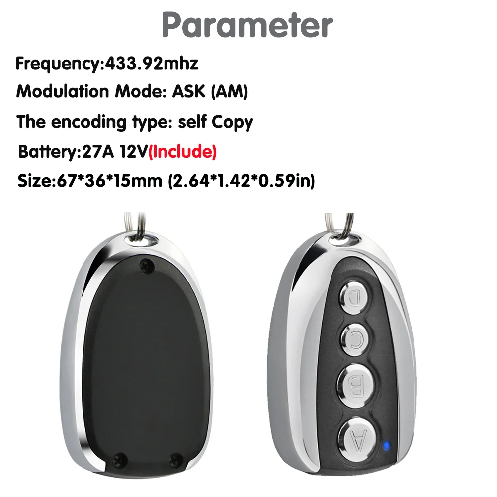 Universal Clone Remote Control Copy Function 433MHz RF Transmitter Auto Cloning Duplicator for Garage Door Car CAME Doorhan
