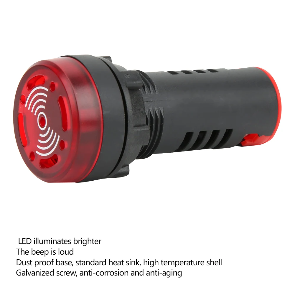 10 قطع بيرم ®   LED الطنان AD16 ‐ 22SM مؤشر إنذار فلاش أحمر مصباح الجرس AC / DC24V