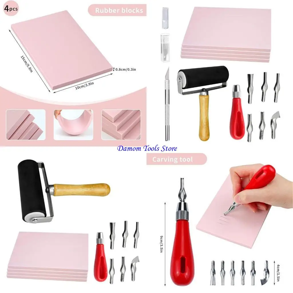 

57BE Набор для изготовления резиновых штампов, стартовый инструмент для блочной печати, резак для линолеума