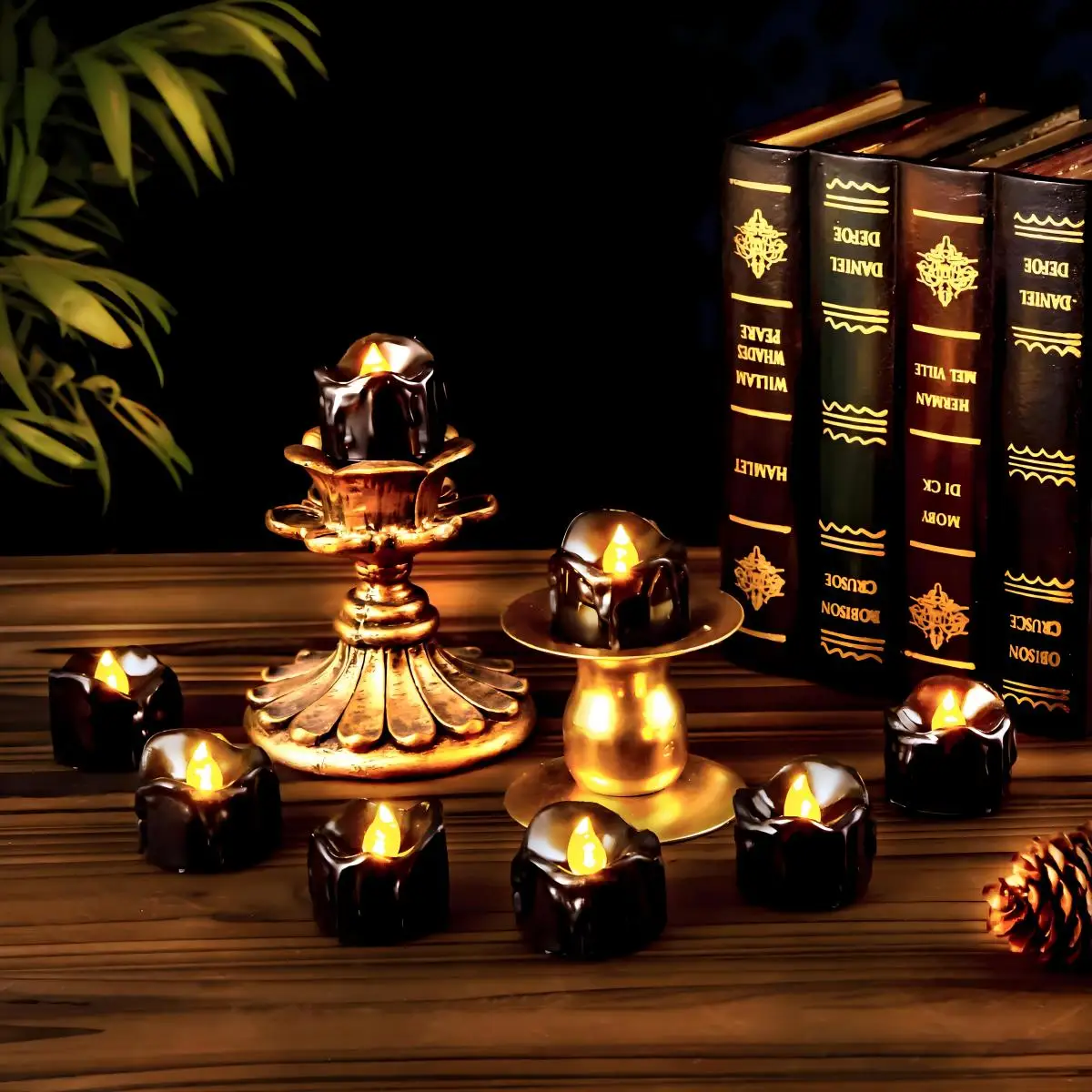 Velas electrónicas de 12 piezas, luces de decoración navideña, velas sin humo, arreglo de ambiente de fiesta de Navidad y Halloween