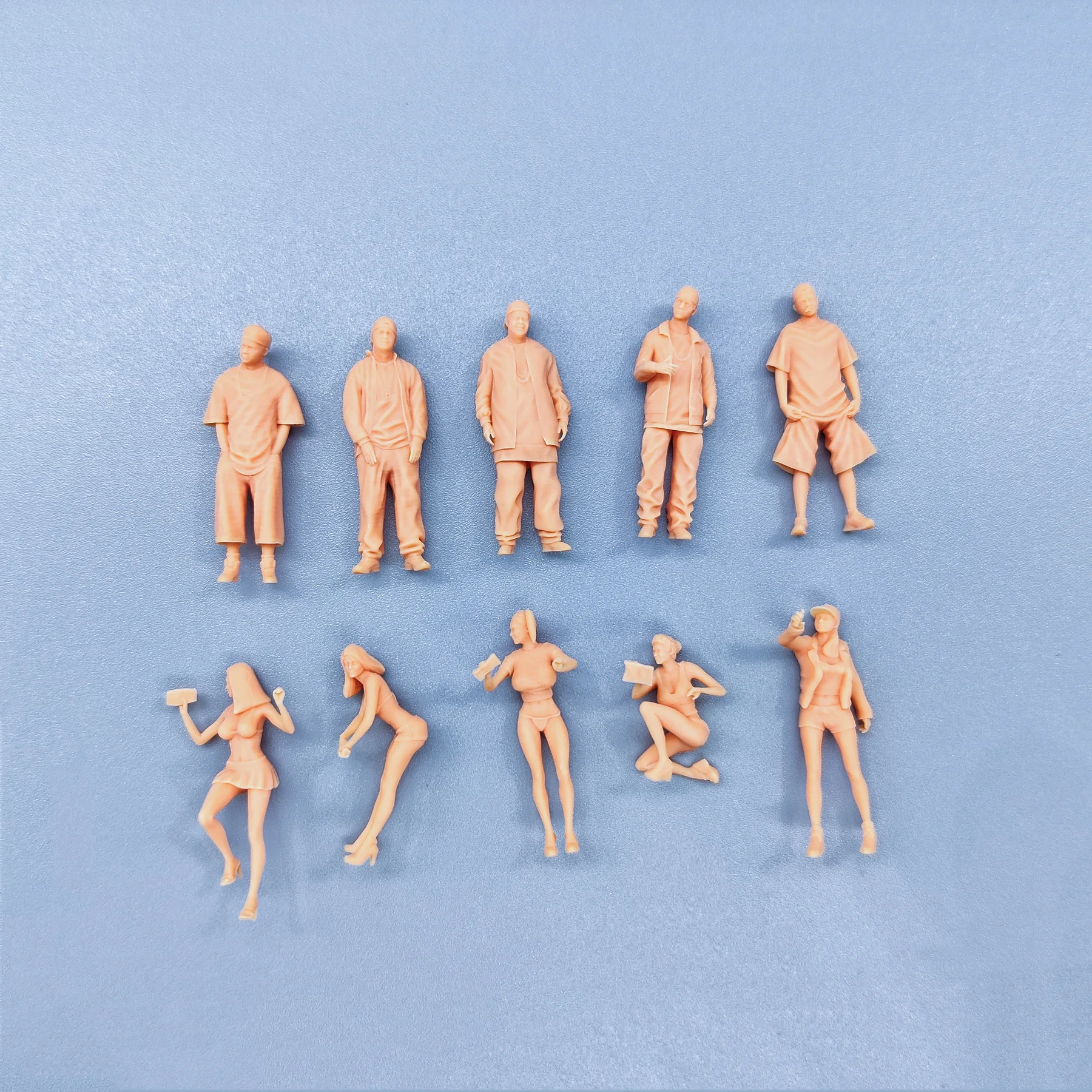 1/64 1/43 Figurines Scale Model Resin Car Wash Girl Hip Hop Male Uncolored Miniatures Diorama Hand-painted