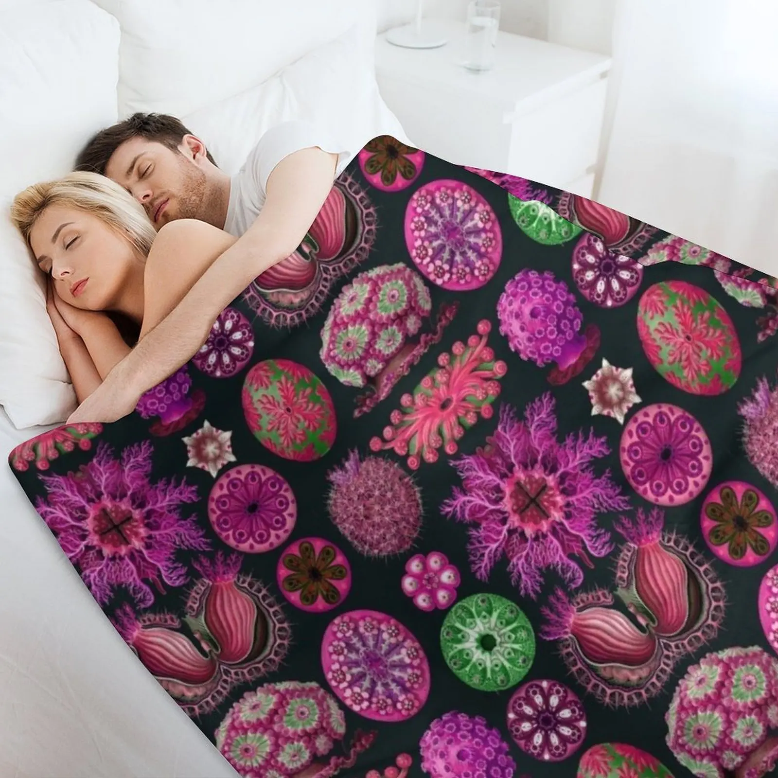 إرنست Haeckel Ascidiae Sea Squirts أرجواني رمي بطانية فاخرة رمي للأطفال لبطانيات لحاف الطفل #4