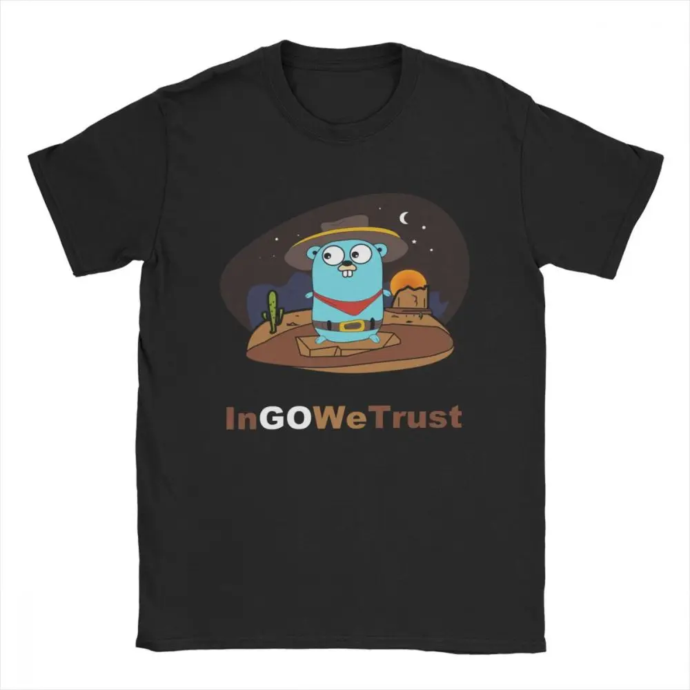 2024 New Golang Men T Shirt Gopher In Go We Trust Programmer Tee Shirt Coder Coding Clothes Developer Funny Programming T-Shirt