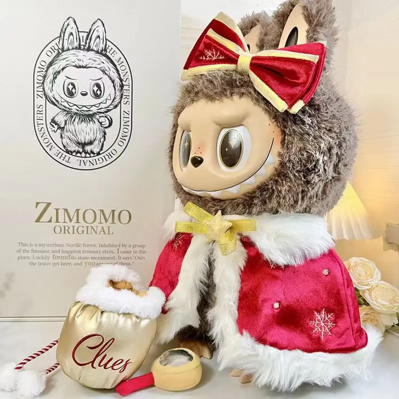 58 cm Labubu Kleding Kerst Mantel Baby Jurk Internet Celebrity Zimomo Queen'S High Ding Baby Jurk Kerstcadeau Decoratie