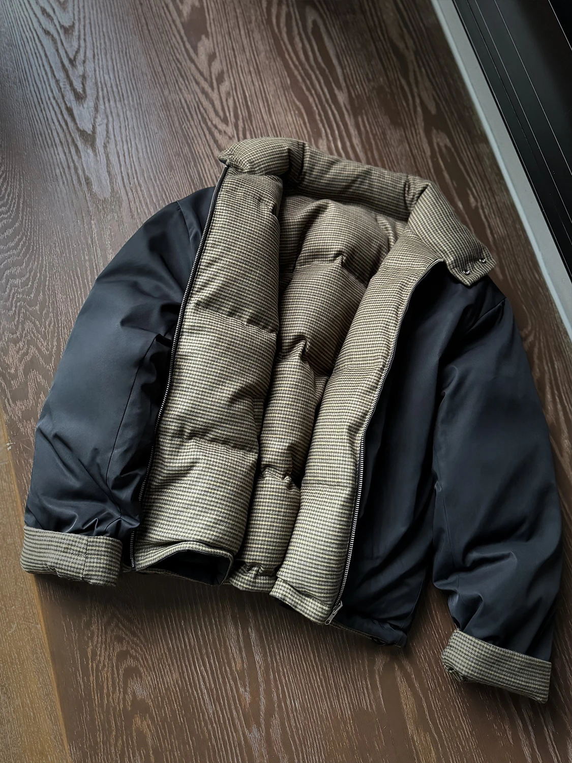 

Утепленная двусторонняя клетчатая хлопковая куртка для мужчин, зимняя верхняя одежда с воротником-стойкой, молодежная модная теплая фланелевая куртка