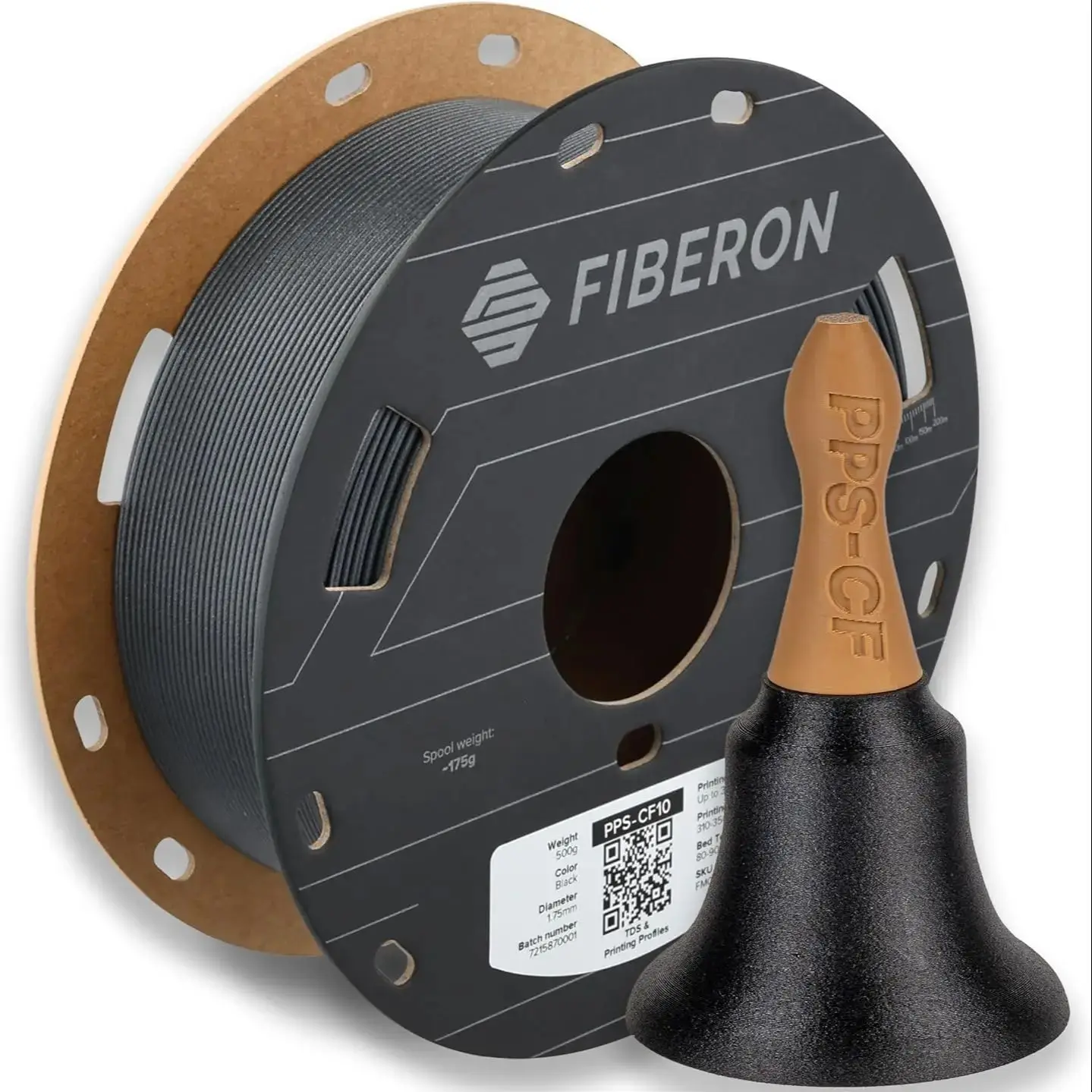 Filament Polymaker Fiberon PPS-CF10 Czarny 1.75mm 0.5kg, Ekstremalna Odporność na Ciepło - Fiberon PPS Wzmocniony Włóknem Węglowym — zdjęcie produktu 7