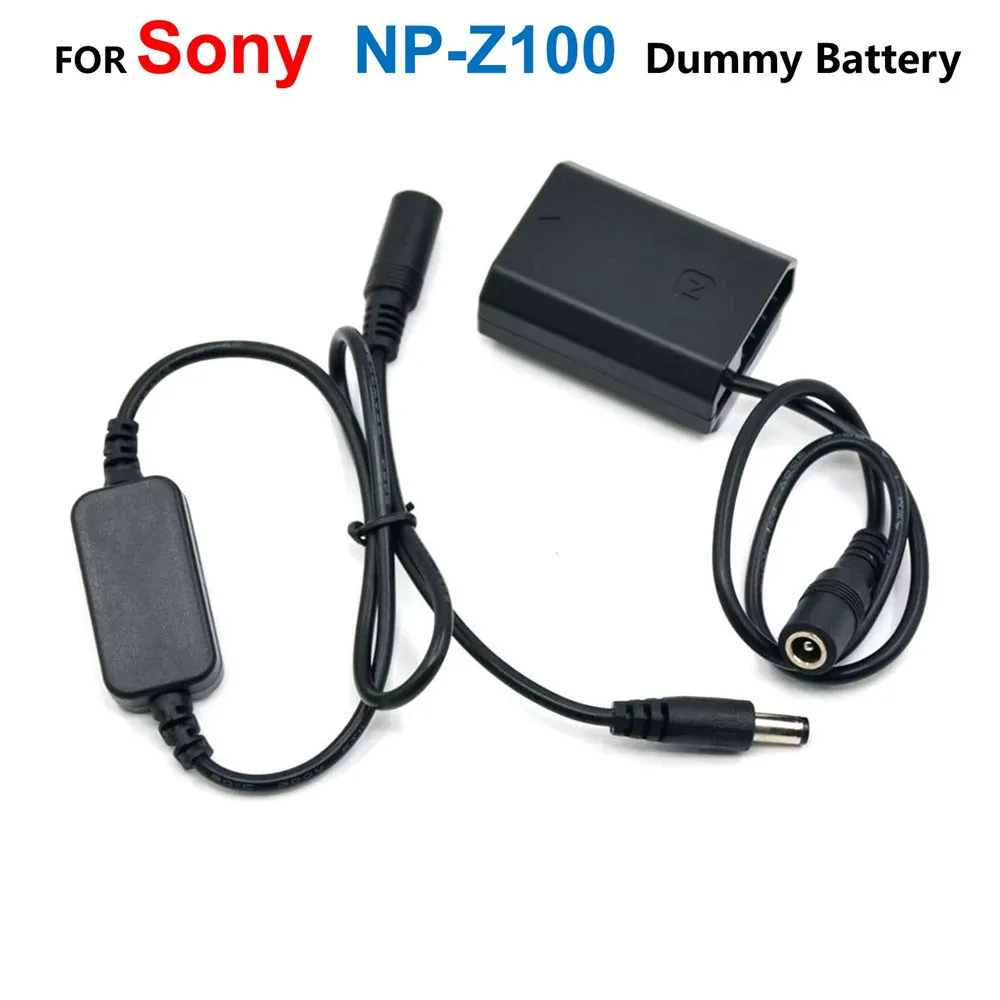 

12V-24V Step-Down Cable+FZ100 DC Coupler NP-FZ100 Fake Battery For Sony Alpha A9 A7RM3 A7RIII A7 III A7M3 ILCE-9 A7M4（A7IV)