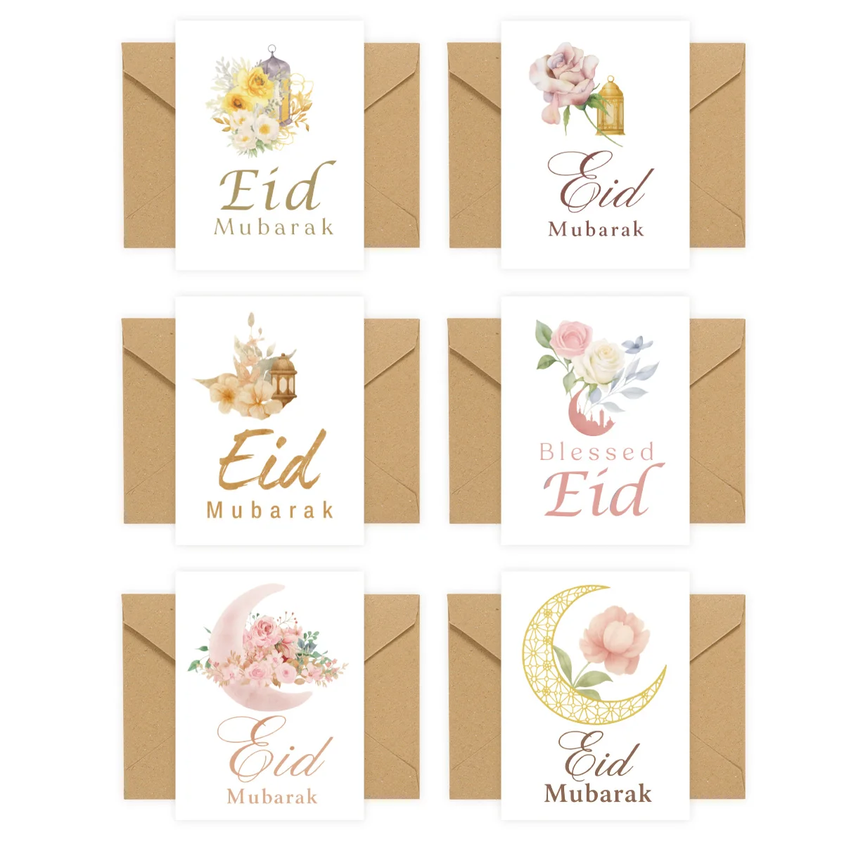 Tarjeta de felicitación decorativa de Ramadán, decoración EID Mubarak 2026, tarjeta de felicitación de Ramadán Kareem, fiesta musulmana islámica, regalos de Eid Al Adha