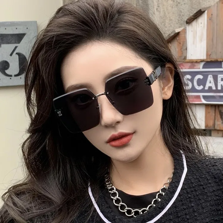 

Новые безрамочные квадратные солнцезащитные очки с обрезанными краями, женские модные модные бестселлеры, универсальные