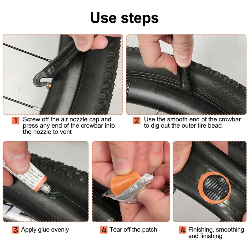 Bicycle Flat Tire Repair Kit Tool Set PortableTire Repair Rubber Patch Glue Lever Set bike Inner Tube Puncture Patch Repair Tool