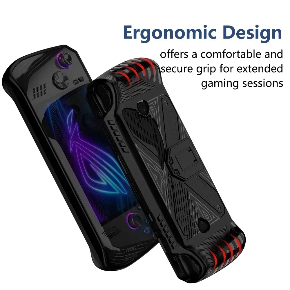 Coque de protection en silicone pour console de jeu Bali ROG Ally X, housse avec support, coque de protection, accessoires de jeu