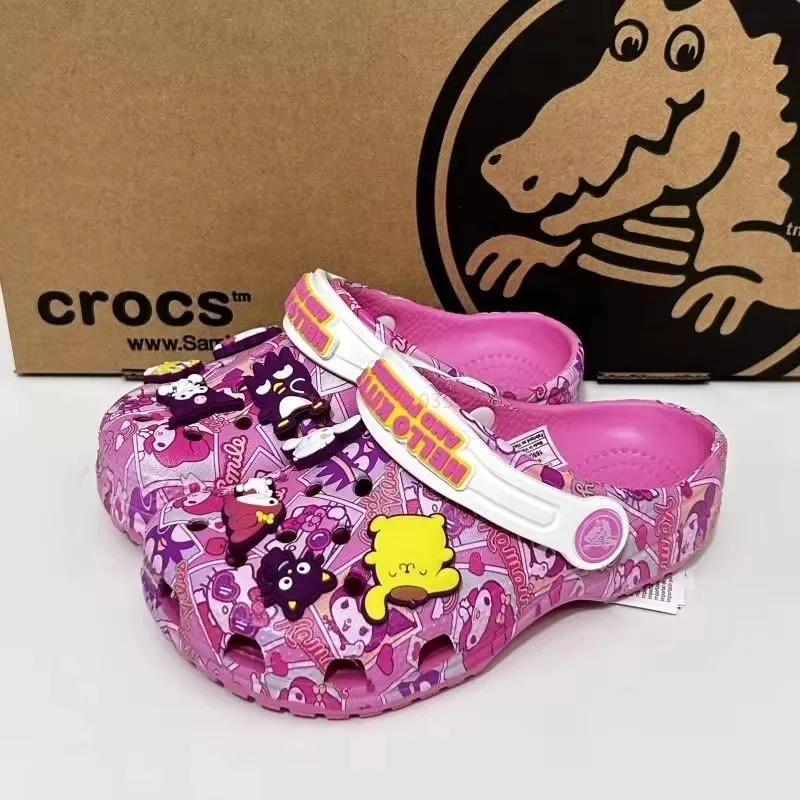 Estate Nuovo Sanrio Hello Kitty Sandali Ragazza Carina Kuromi Melody Crocs Pantofole per bambini Antiscivolo Fondo morbido Scarpe da spiaggia Regalo