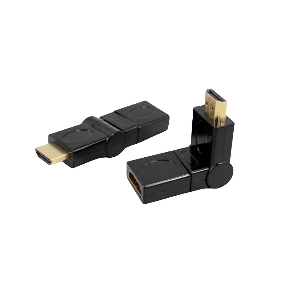 HDMI adapter male to female 1.4 90 degrees 180 degrees 360 degrees free rotation folding compatible with 1.3