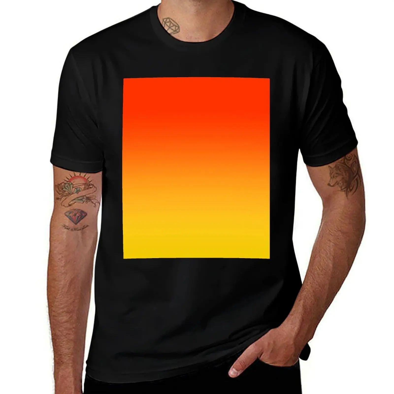 Футболка OMBRE GRADIENT ORANGE RED AND YELLOW ONE OF100 CHIC OMBRE 2 TONE DESIGNS ON OZCUSHIONS