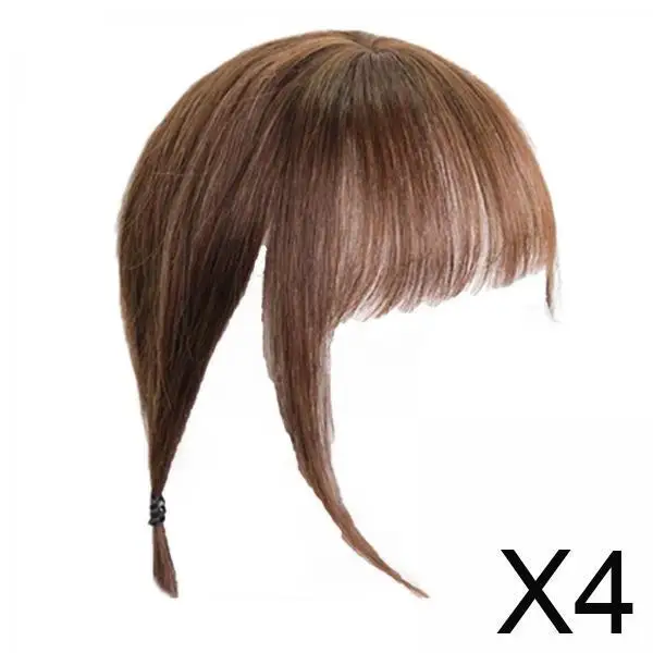 

4x Invisible Clip in Bangs Hairpiece for Daily And Party Use