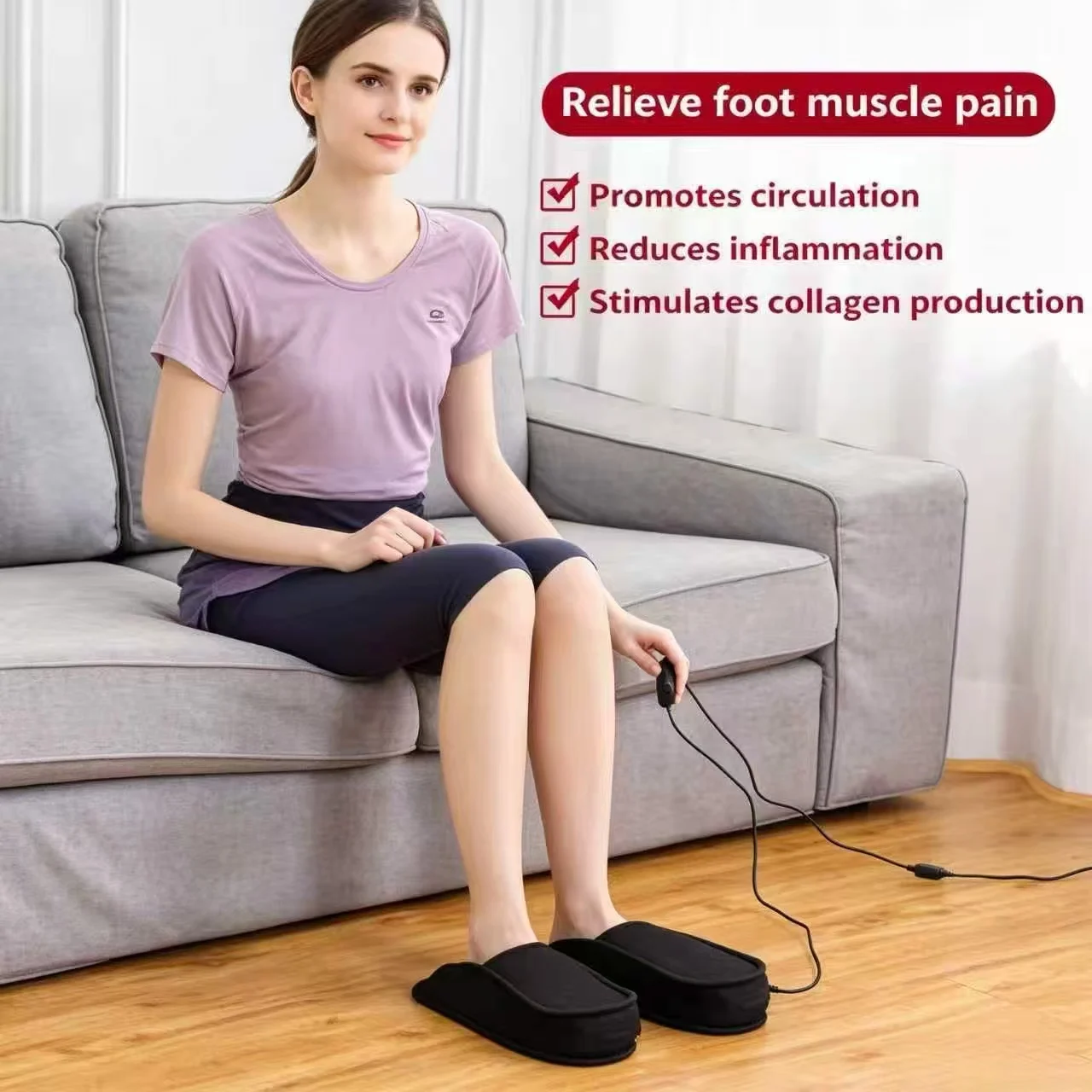 Red Light Therapy Slippers for Foot Pain Relief 660nm 850nm Infrared Improved Blood Circulation